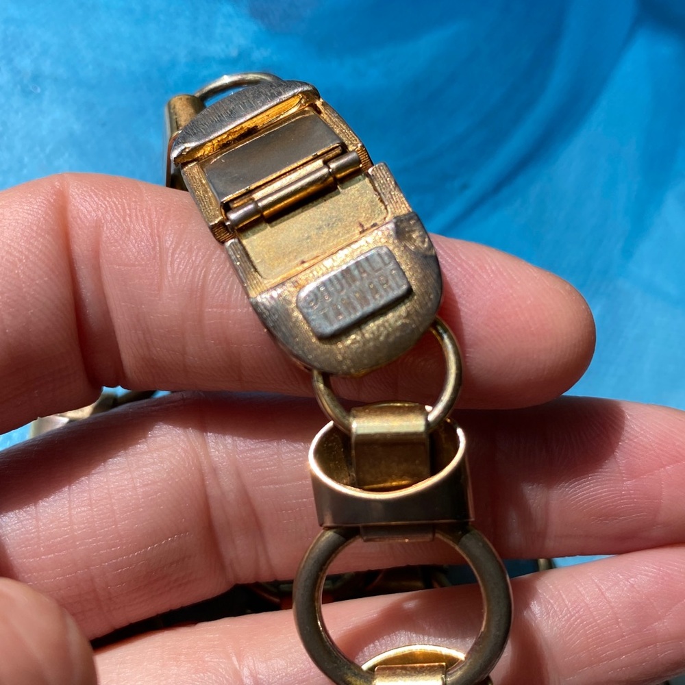 VTG Donald Stannard Gold Tone Link Necklace Signed Rare - Picture 6 of 8
